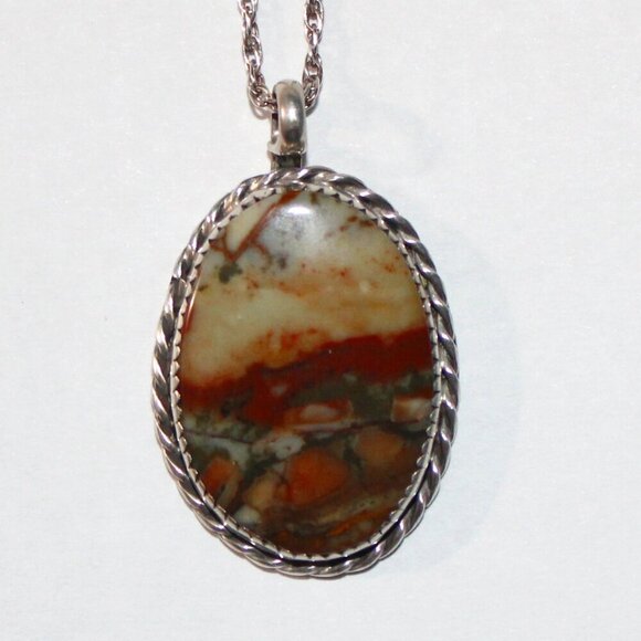 Sterling Silver Jasper Necklace - Picture 1 of 6